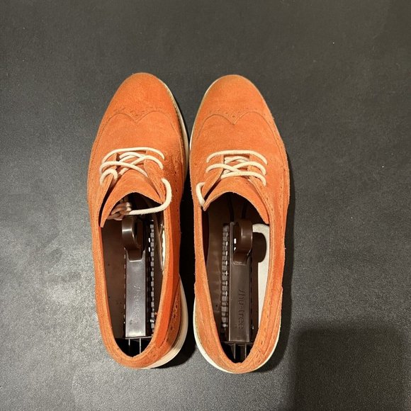 Cole Haan Lunargrand Wingtip Oxford Women's 8 B Orange Suede Dress Casual Shoes - Picture 8 of 10